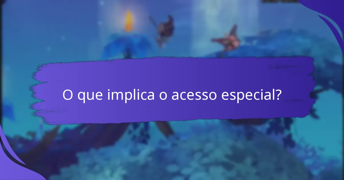 O que implica o acesso especial?